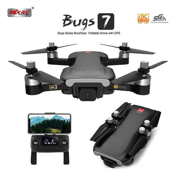 MJX Bugs 7 Drone quadcopter - 4K ULTRA HD Camera- 5G Wifi FPV - Brushless motoren - GPS 300M - opvouwbaar -terugkeer functie