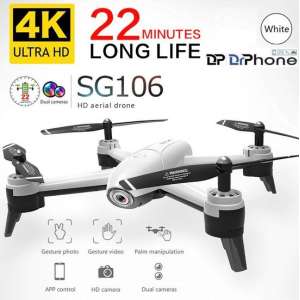 DrPhone - Drone 106G - 2x 4K Camera 3840x2160p Follow - Me Functie - Remote + App Controle + 2 Accu's + Afstandsbediening - Wit