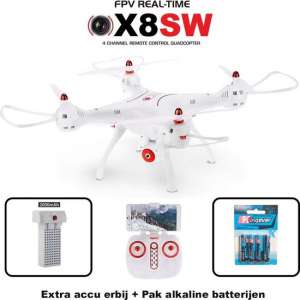 Syma X8SW FPV 720P HD Camera quadcopter + Combi set( Extra accu en 4x batterijen origineel)