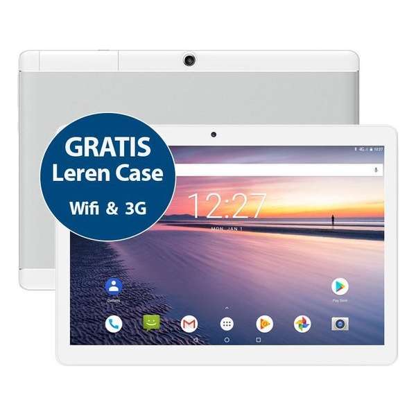 Tablet Sensation P10 10.1 inch Quad Core 16GB MTK6580 & GPS functie + 3G dual sim + Gratis Leren Beschermhoes + Android 8.1