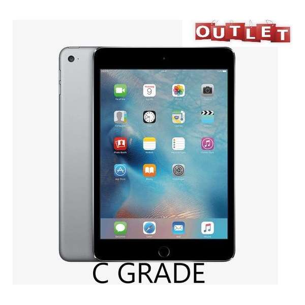 Apple iPad Mini 4 - 4G + WiFi - Zwart/Grijs - 16GB - Tablet