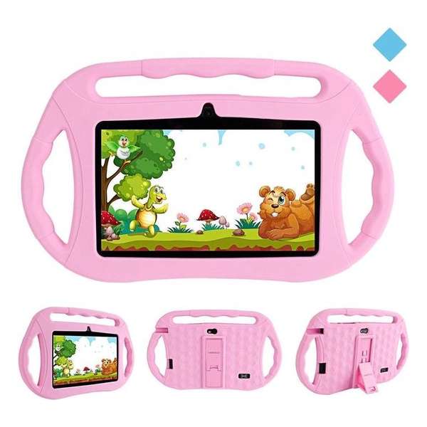 Kindertablet - tablet 7 inch - 16 GB - vanaf 2 jaar - leerzame tablet voor kinderen - Bluetooth - Wifi - spellen - camera - Roze