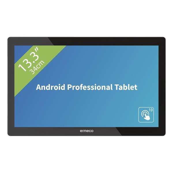 Ermeco 13.3 inch tablet met Android 6 voor Professioneel 24/7 gebruik |  Touchscreen | 2GB RAM | 8 GB Flash