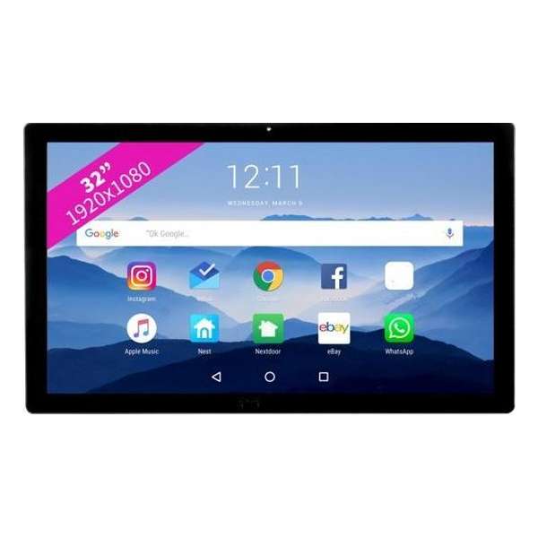 Ermeco 32 inch Tablet met Android 8 voor Professioneel 24/7 gebruik | Touchscreen | 4 GB RAM | 32 GB Flash