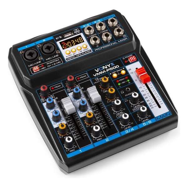 Mengpaneel - Vonyx VMM-P500 mixer met Bluetooth, mp3 speler en digitale sound processor (echo & delay effecten) Mengpaneel - Vonyx VMM-P500 mixer met Bluetooth, mp3 speler en digitale sound processor (echo & delay effecten)