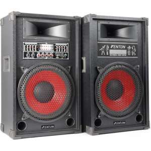 Fenton SPA-1200 - PA Karaoke Actieve Speakers 12 inch - 2 stuks - Zwart