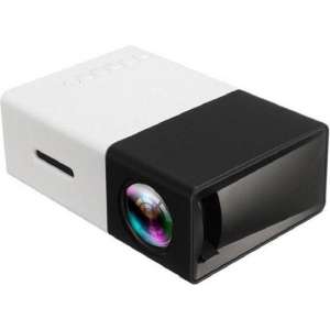ZWART Mini LED Beamer / Projector YG - 300 met HDMI, SD en USB aansluiting