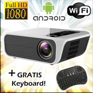 1080p projector /  Full HD beamer + Android 7.1 + Wifi +Digital Keystone + Phone mirroring + Bluetooth + GRATIS keyboard!