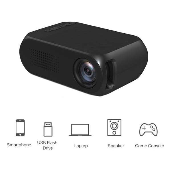 Mini Beamer YG320 - Projector - Home LED Mini Draagbare 1080P HD Zwart