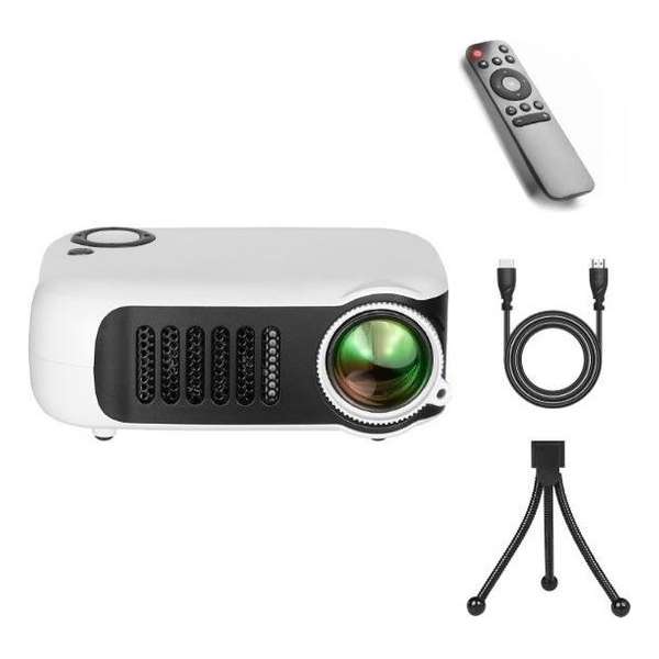 Upgrade 2020 | Mini Beamer - Beamer - Mini Projector - Pocket Beamer A2000 - Inclusief HDMI kabel - Draagbaar - Wit