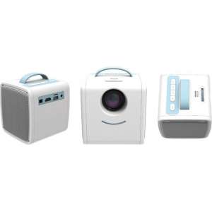 Sinji Mini Beamer - Draagbare LED Projector - Presentaties/Films/Games - Ingebouwde Speaker - Wit/Blauw